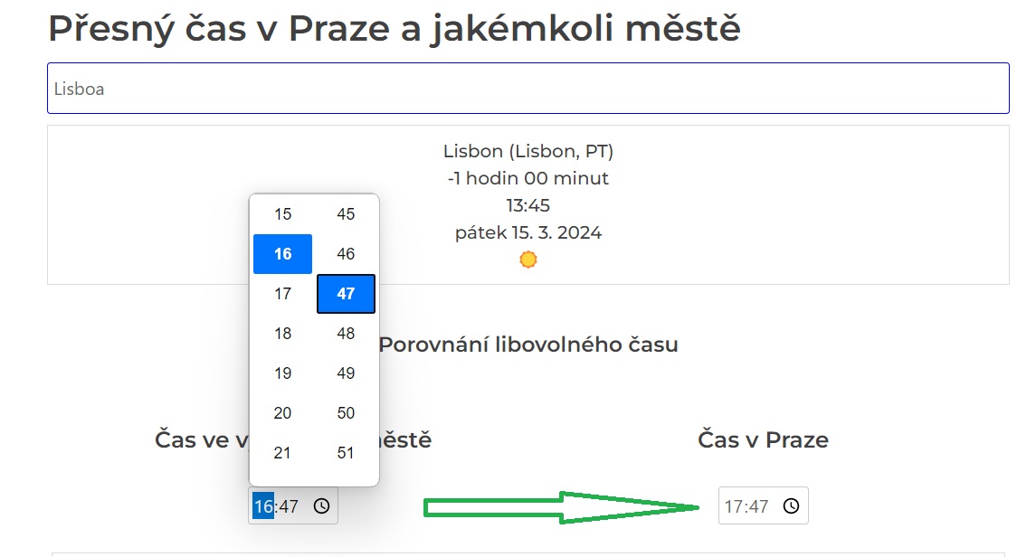 Přesný čas v Praze a jakémkoli městě